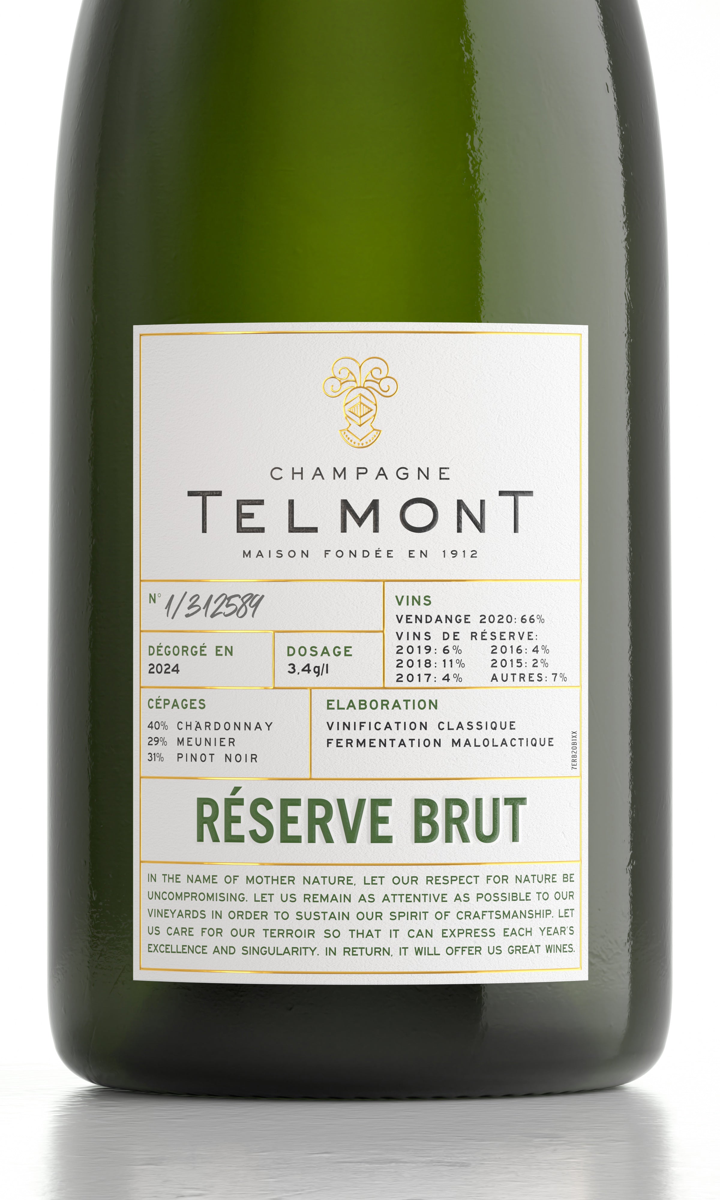 Champagne Telmont reserve brut label