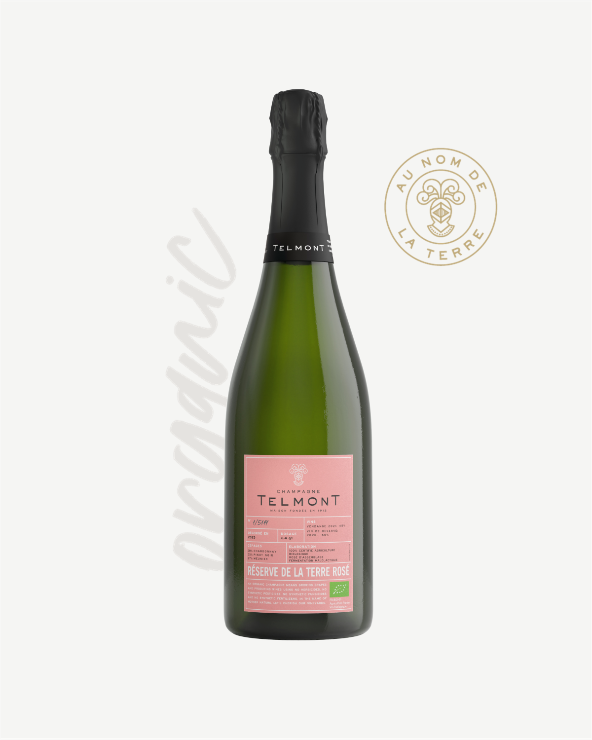 Open image in slideshow, Réserve de la Terre Rosé Organic Champagne Telmont
